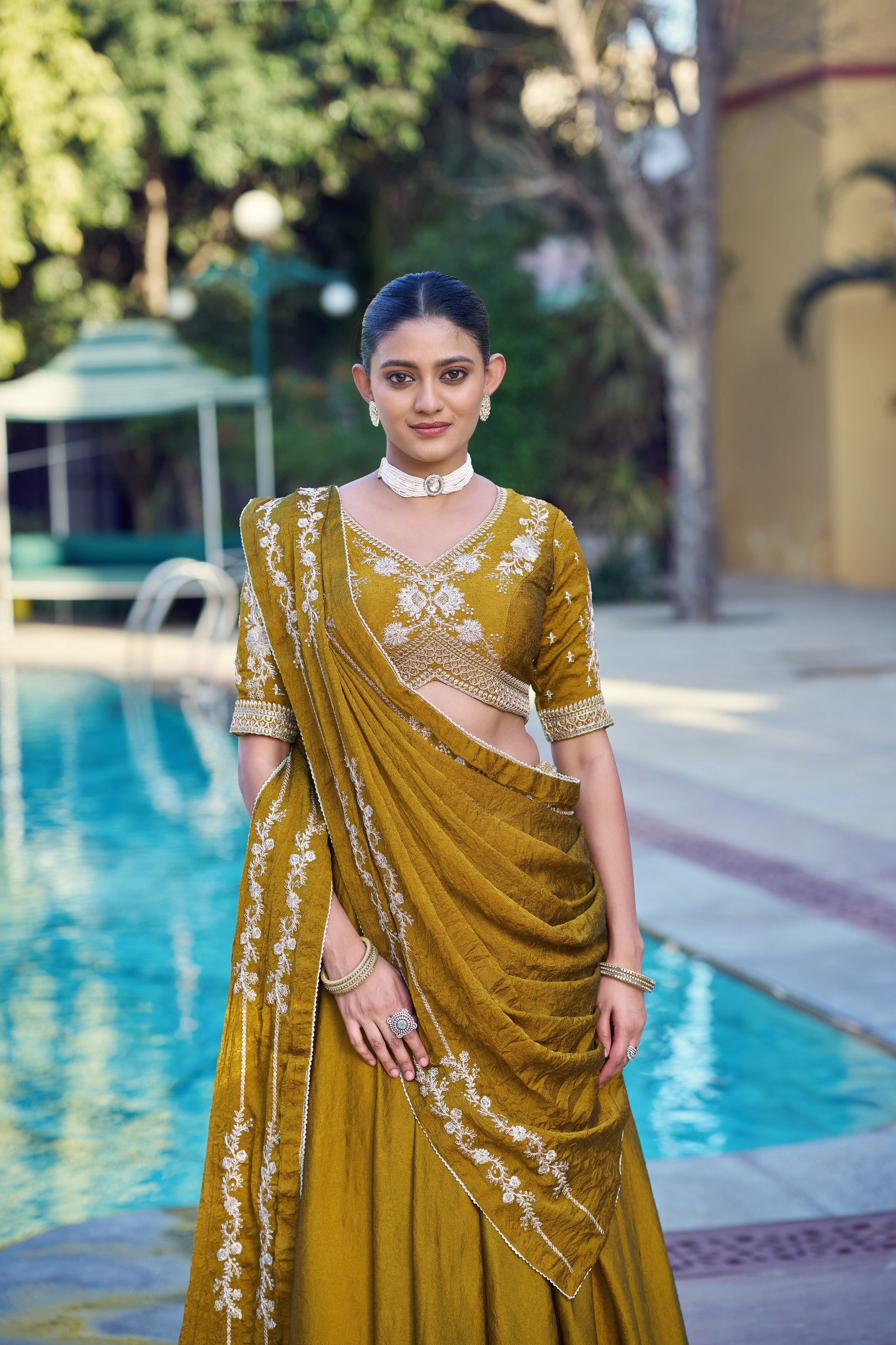 Women's Designer Ready to Wear Lehenga Saree | Heavy Sequins & Zari Embroidered Party Wear Ethnic Wear | Wedding, Reception & Festive Collection