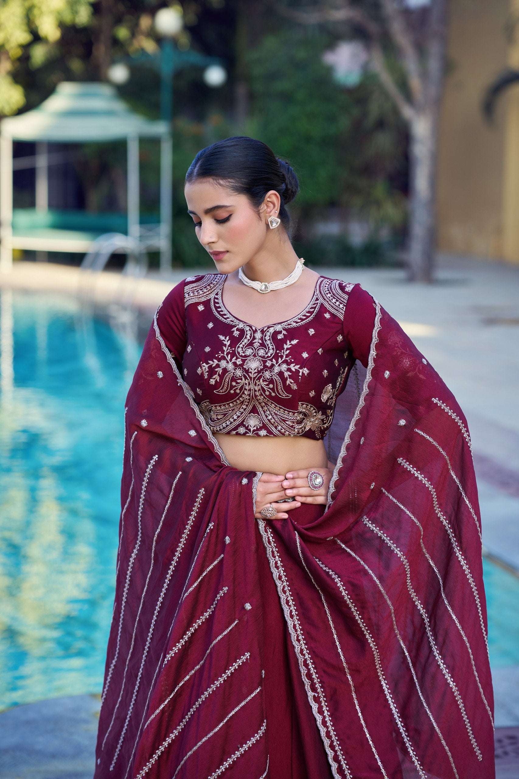Women's Designer Ready to Wear Lehenga Saree | Heavy Sequins & Zari Embroidered Party Wear Ethnic Wear | Wedding, Reception & Festive Collection