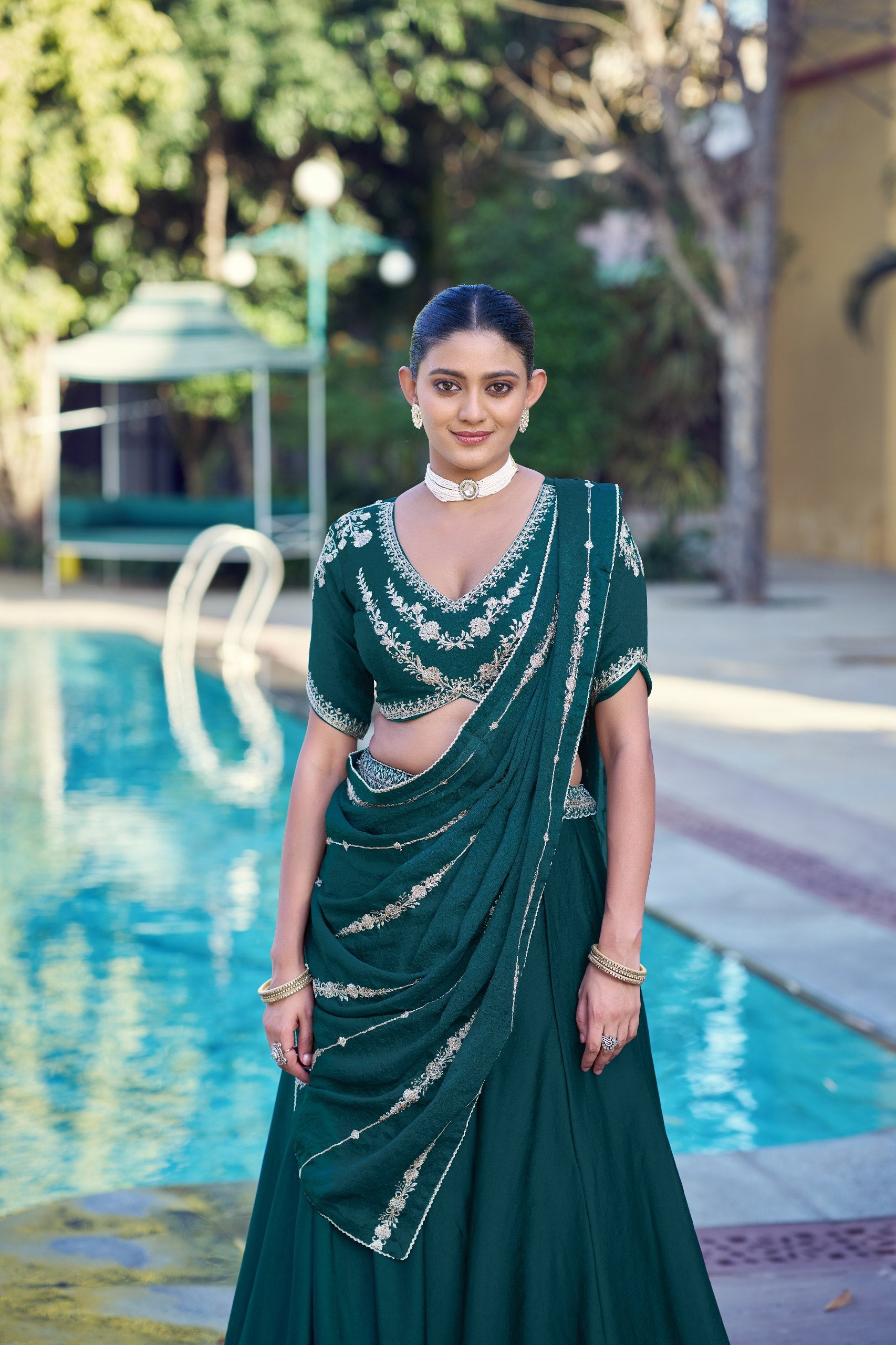 Women's Designer Ready to Wear Lehenga Saree | Heavy Sequins & Zari Embroidered Party Wear Ethnic Wear | Wedding, Reception & Festive Collection