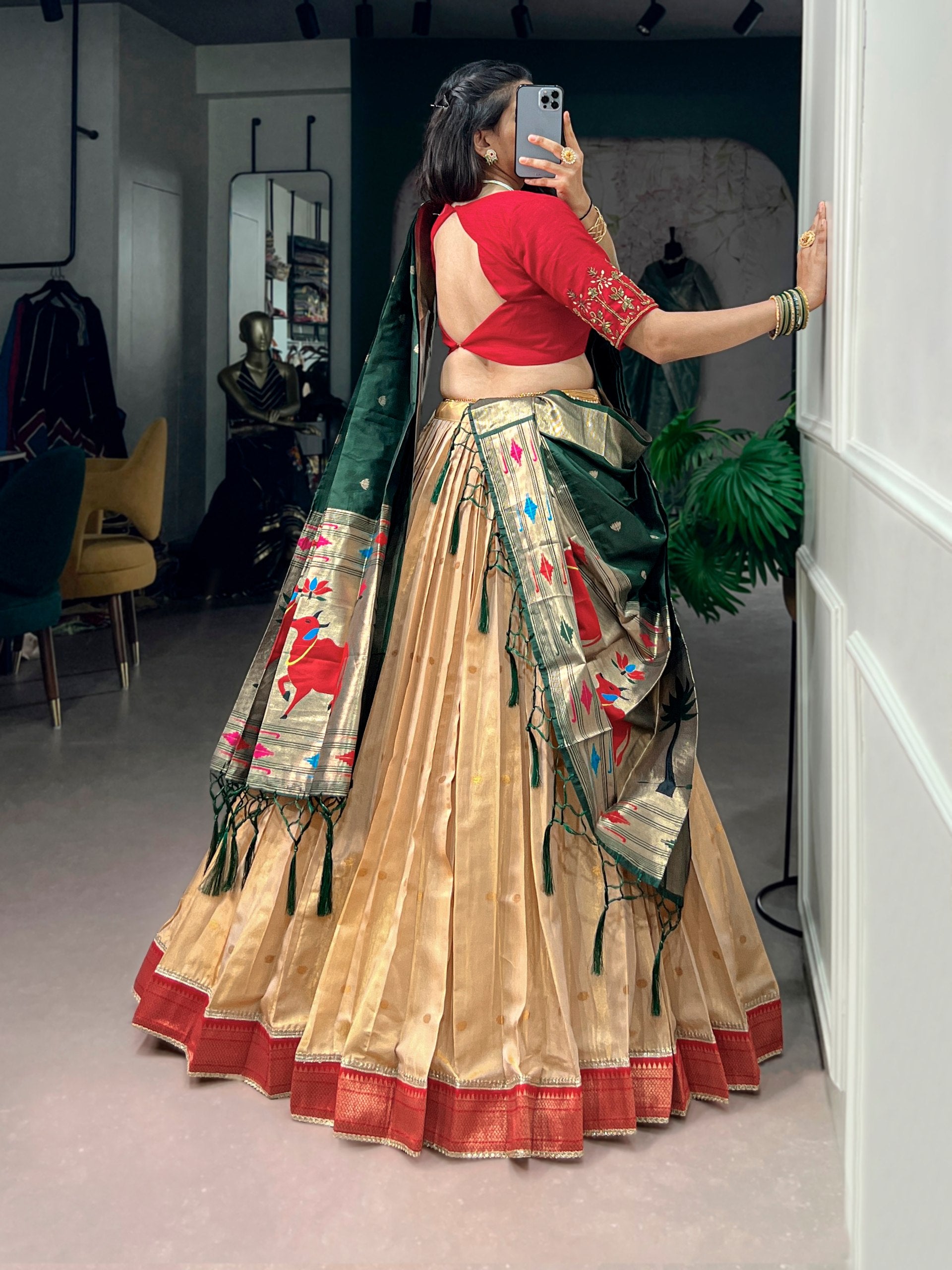 Women's Paithani Silk Lehenga Choli with Dupatta | Traditional Zari Woven Designer Wedding, Festive & Party Wear