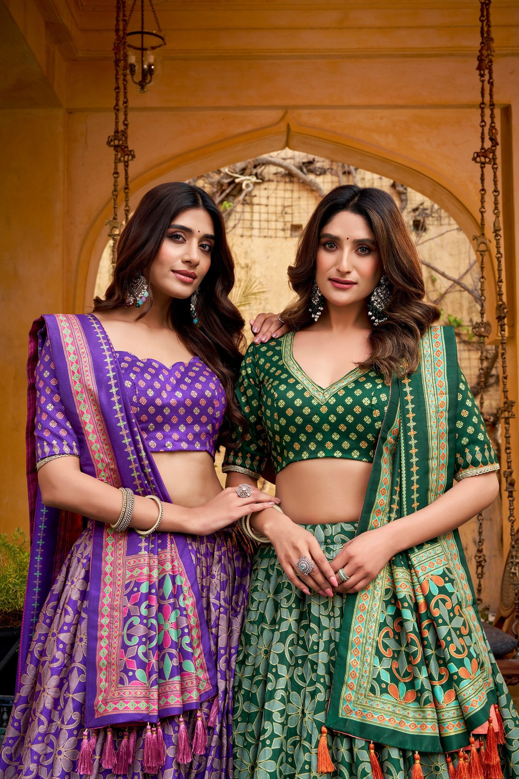 Tasar Silk Gotta Patti Lace Work Lehenga Choli