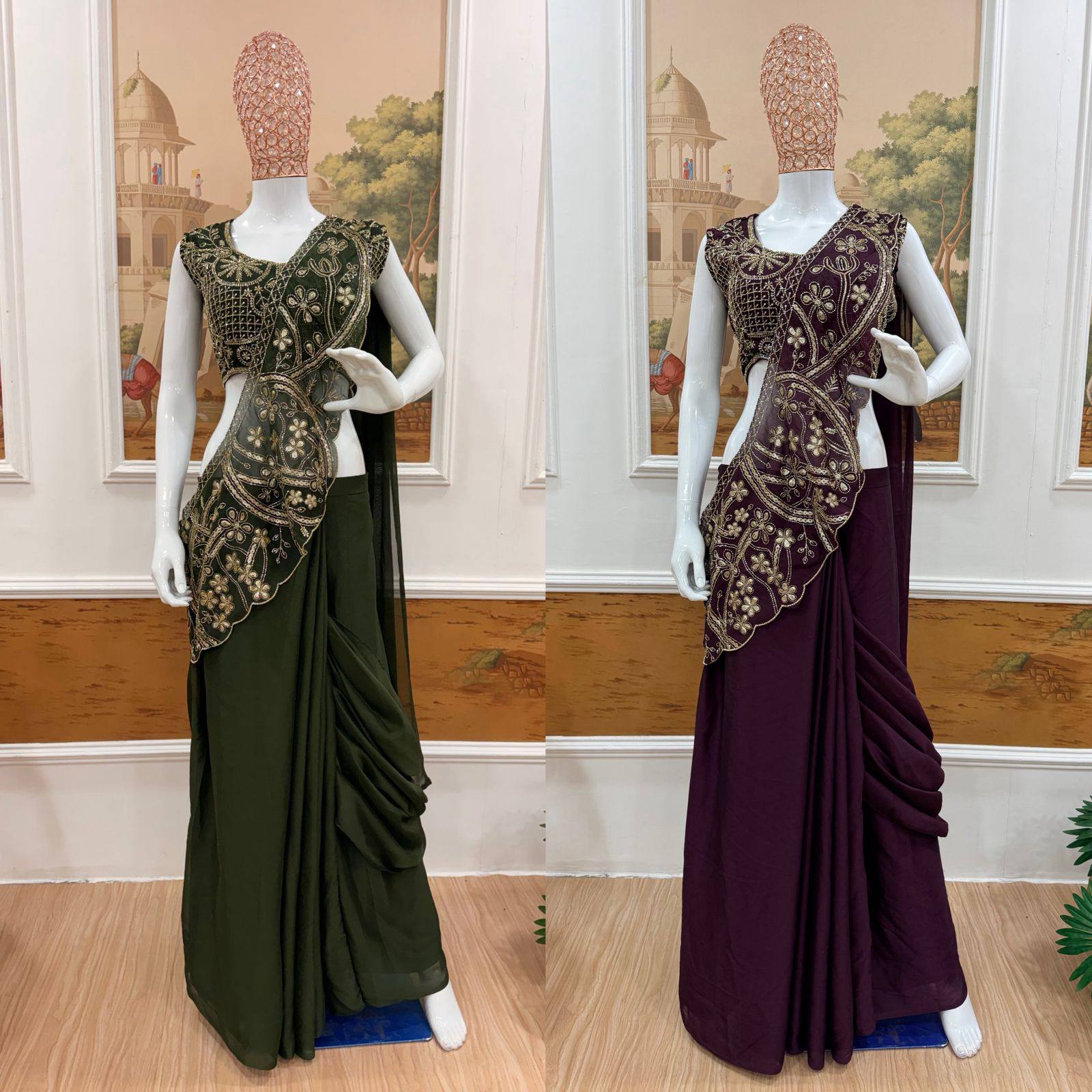 Premium Designer Saree with Heavy Embroidery Blouse – Elegant Party Wear