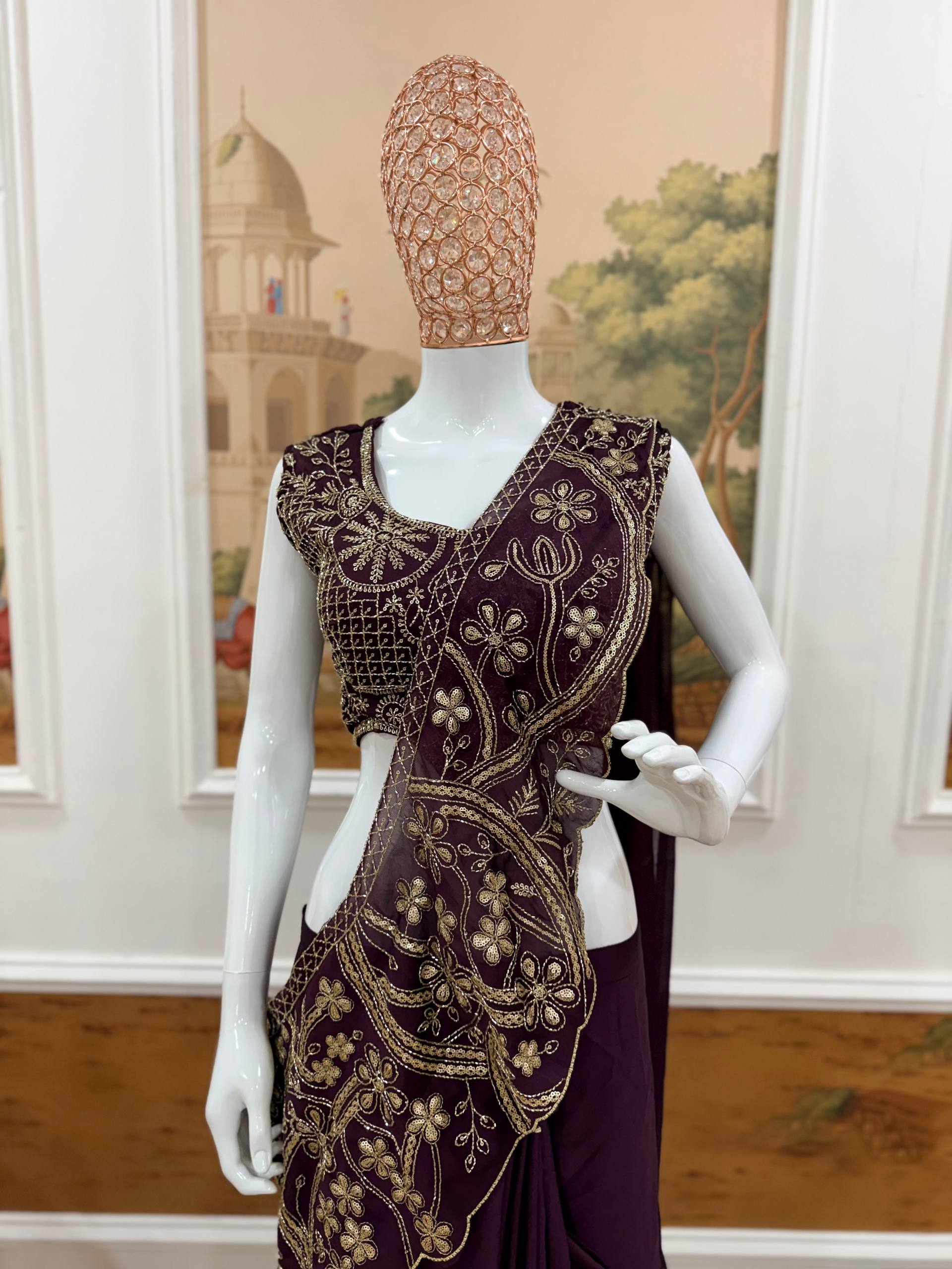 Premium Designer Saree with Heavy Embroidery Blouse – Elegant Party Wear