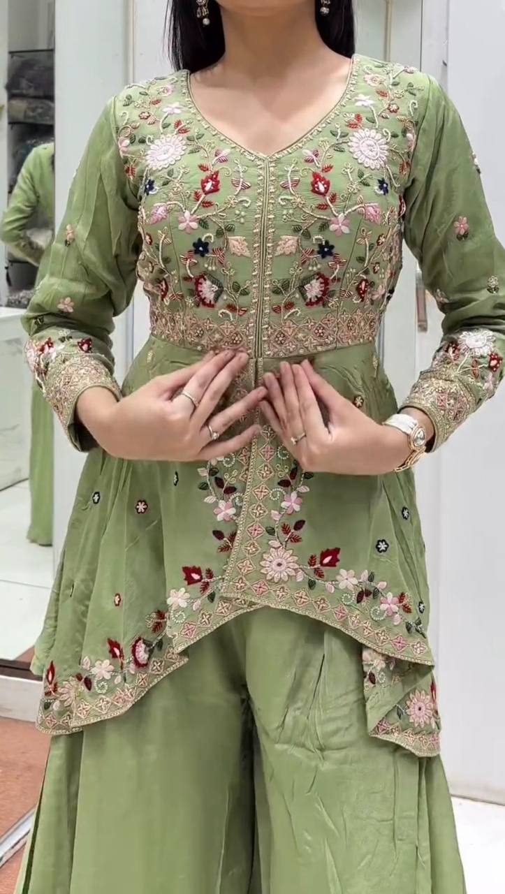 Premium Embroidered Sharara Set for Women with Dupatta | Party Wear Ethnic Outfit