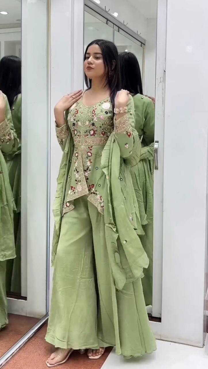 Premium Embroidered Sharara Set for Women with Dupatta | Party Wear Ethnic Outfit