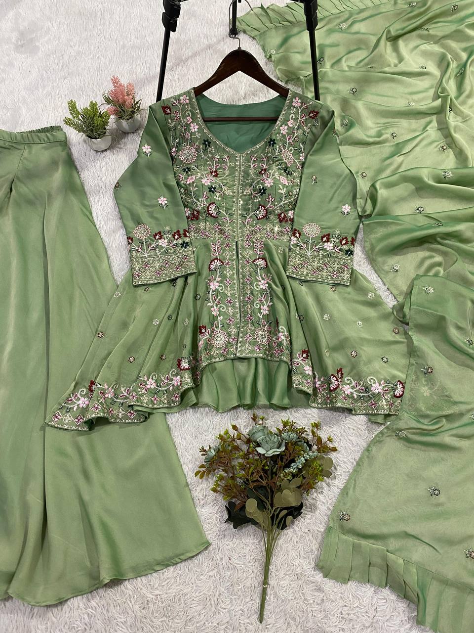 Premium Embroidered Sharara Set for Women with Dupatta | Party Wear Ethnic Outfit