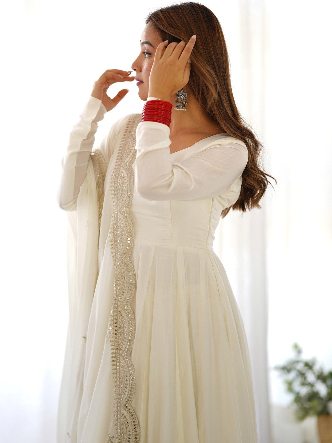 CLASSIC READYMADE  GOWN WITH PANT & DUPATTA SET