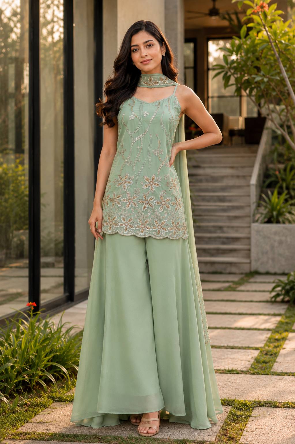 NEW LAUNCHING HEAVY 3 PIECES SUIT PAIR WITH EMBROIDERY WORK & FANCY LACE