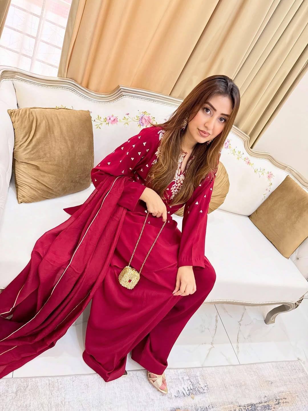 Women's Premium Embroidered Kurti Palazzo Dupatta Set | Designer Ethnic Suit | Party Wear, Festive & Wedding Collection