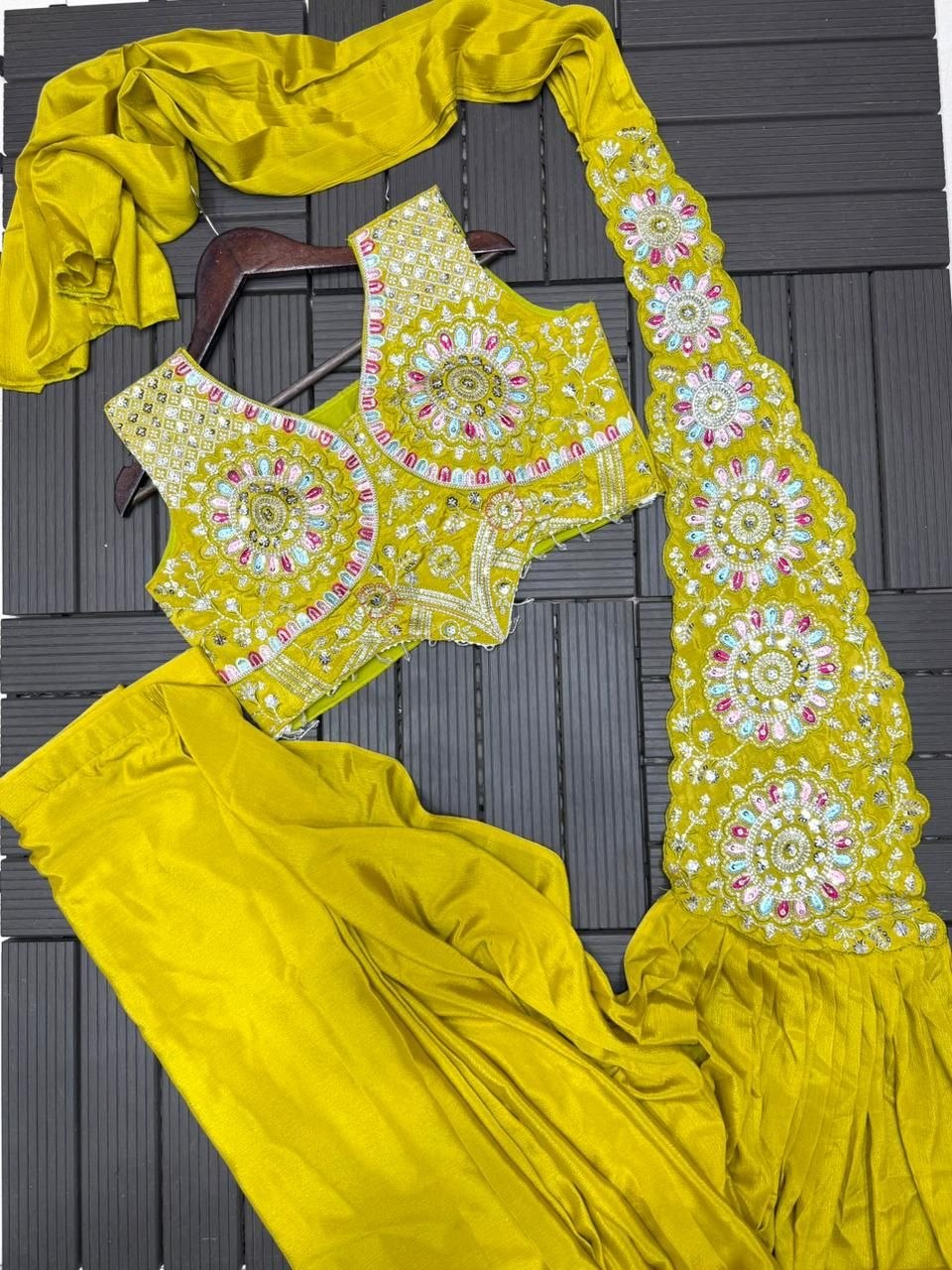 New Super Trending Embroidery Sequence work ready to wear saree with Embroidery Blouse