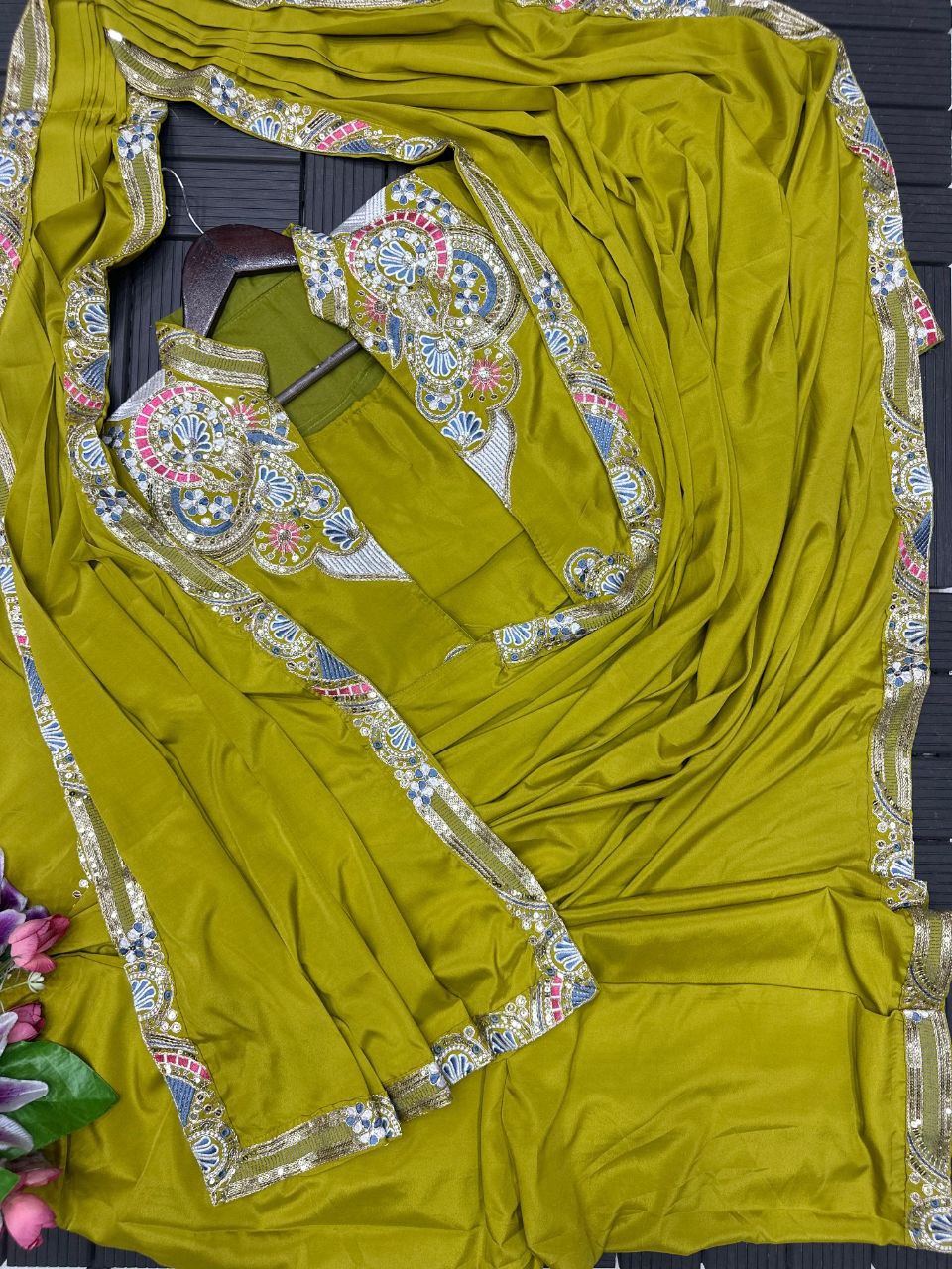 Premium Designer Koti Style Ready-To-Wear Saree Collection | Heavy Embroidery Party Wear Saree Set