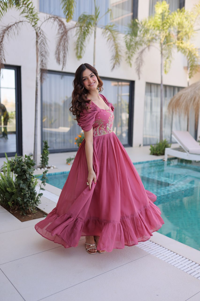 Latest Trending Anarkali Gown with Heavy Work