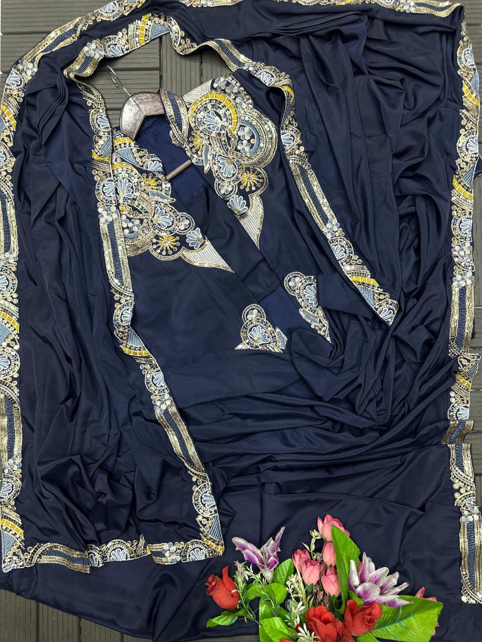 Premium Designer Koti Style Ready-To-Wear Saree Collection | Heavy Embroidery Party Wear Saree Set