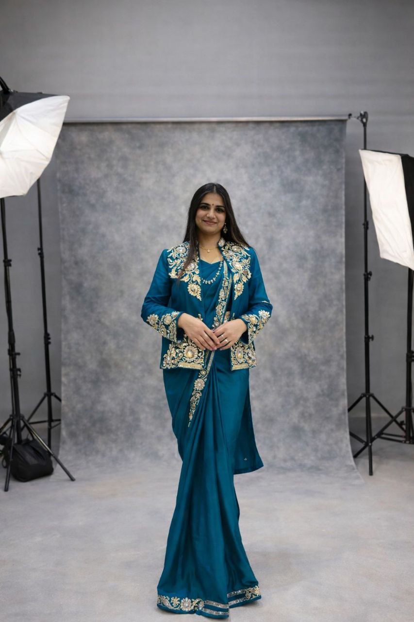 Premium Designer Koti Style Ready-To-Wear Saree Collection | Heavy Embroidery Party Wear Saree Set