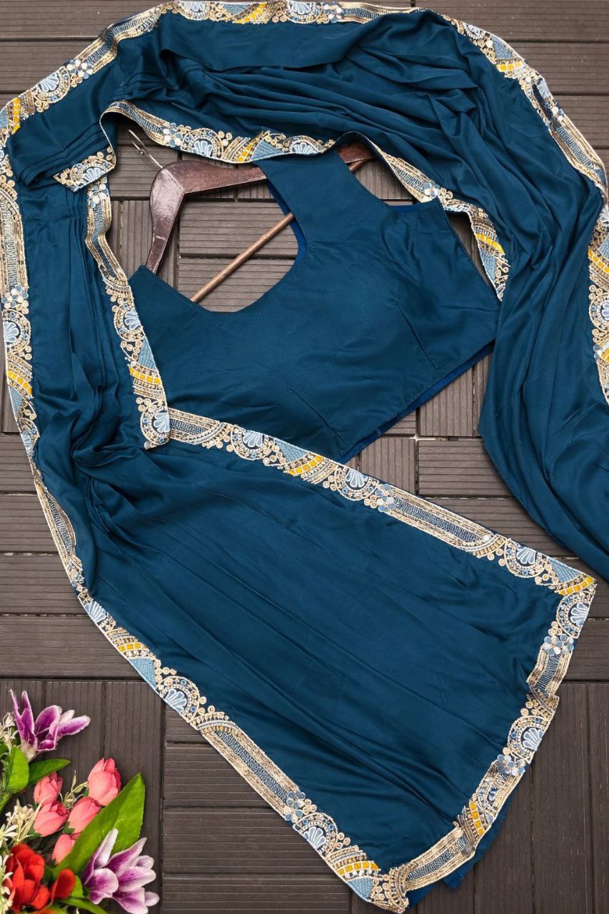 Premium Designer Koti Style Ready-To-Wear Saree Collection | Heavy Embroidery Party Wear Saree Set