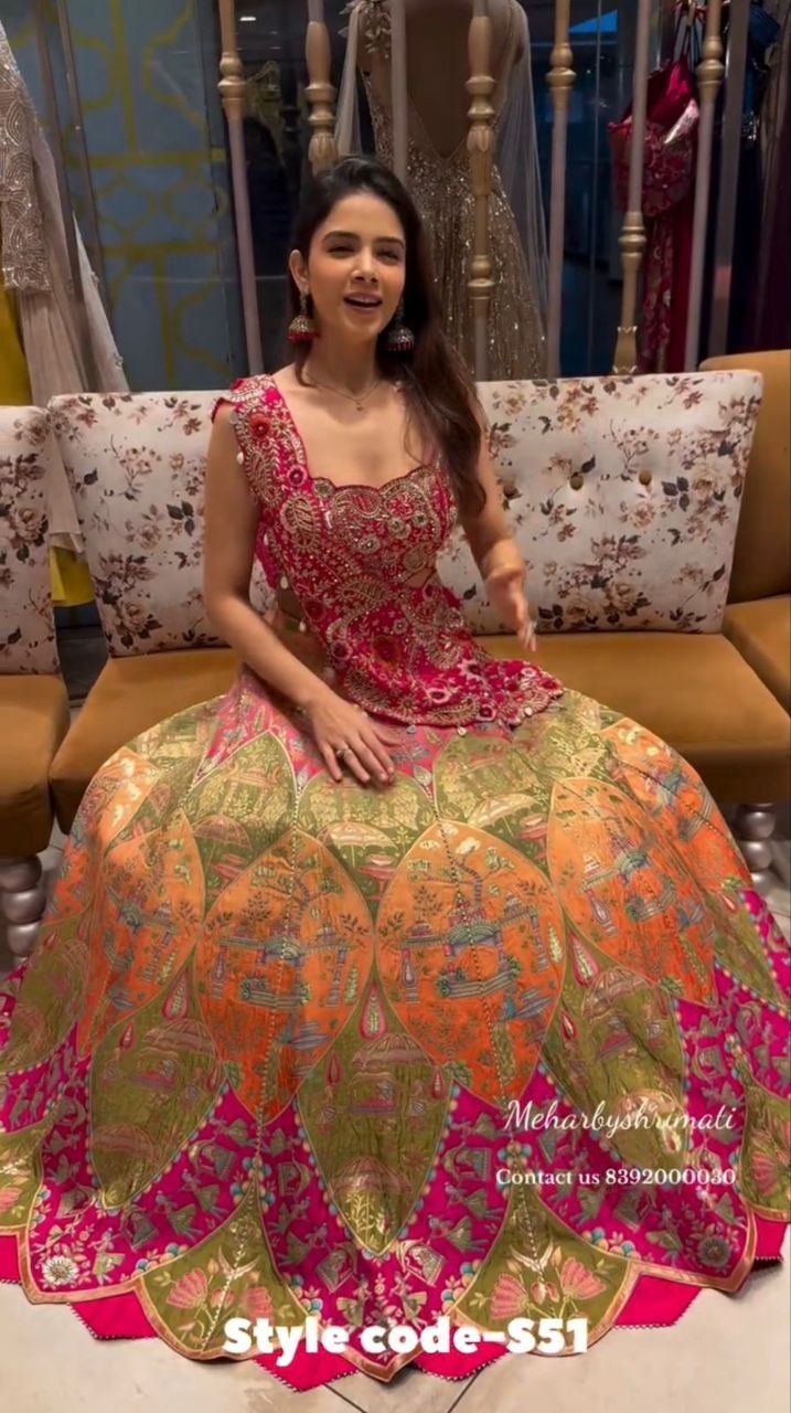New Super Embroidery Coding work  Lehengha choli