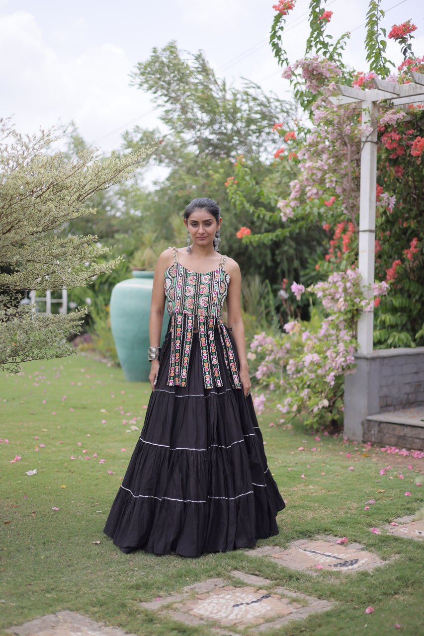 Women’s Designer Kutchi Work Lehenga Choli | Traditional Embroidered Flared Ghagra Set