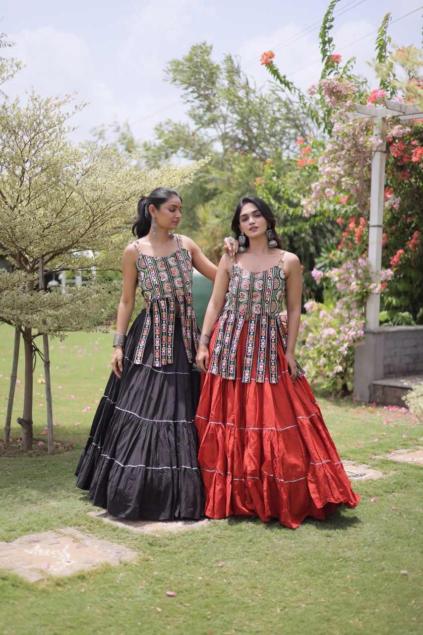 Women’s Designer Kutchi Work Lehenga Choli | Traditional Embroidered Flared Ghagra Set