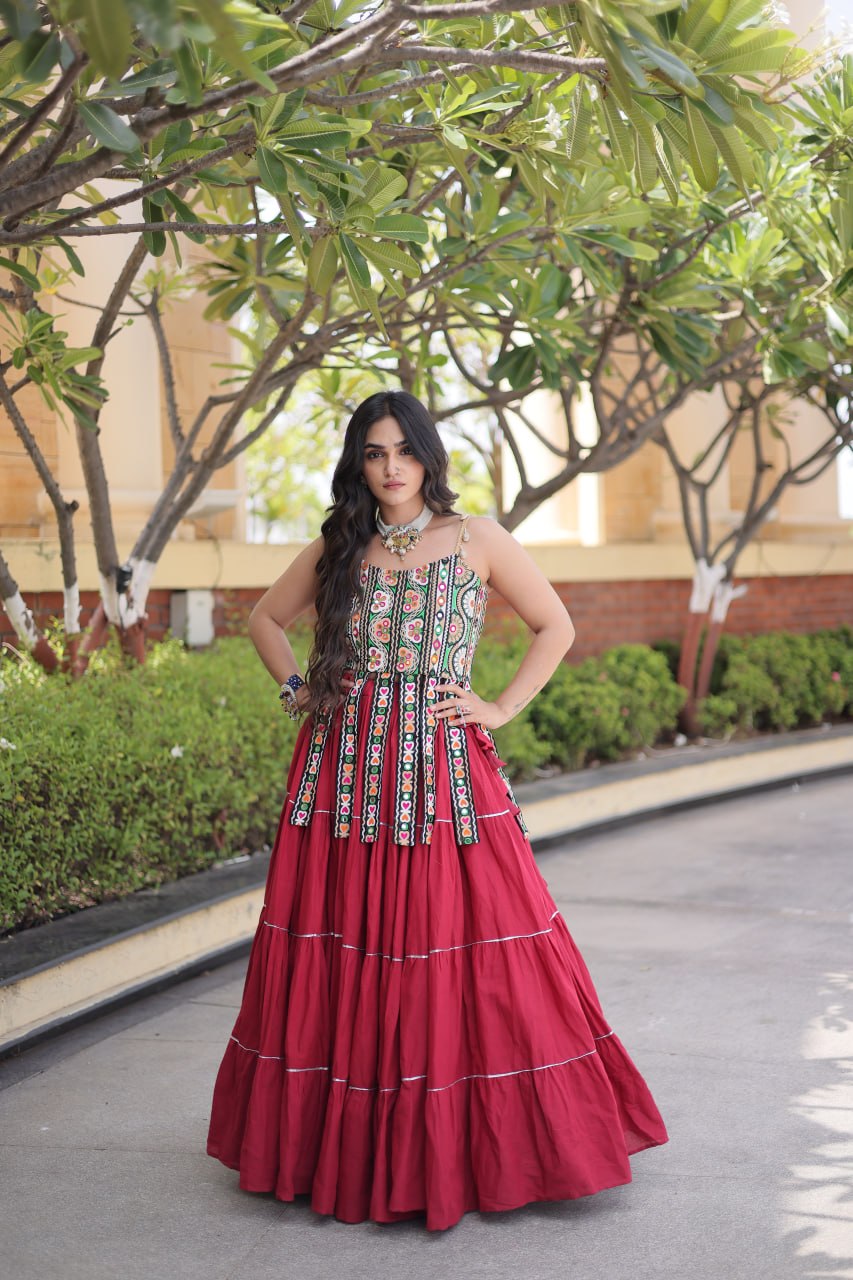 Women’s Designer Kutchi Work Lehenga Choli | Traditional Embroidered Flared Ghagra Set