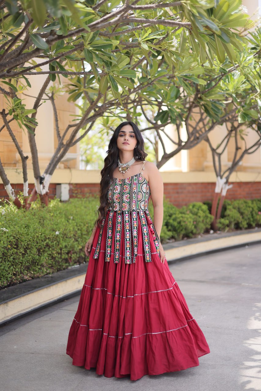 Women’s Designer Kutchi Work Lehenga Choli | Traditional Embroidered Flared Ghagra Set