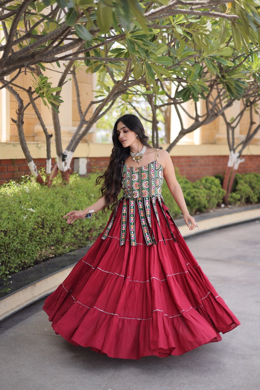Women’s Designer Kutchi Work Lehenga Choli | Traditional Embroidered Flared Ghagra Set