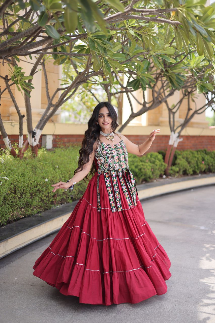 Women’s Designer Kutchi Work Lehenga Choli | Traditional Embroidered Flared Ghagra Set