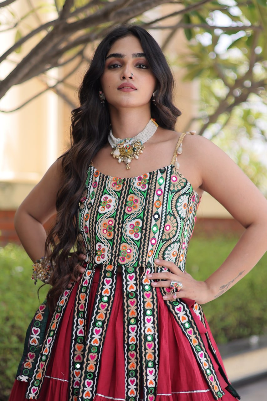 Women’s Designer Kutchi Work Lehenga Choli | Traditional Embroidered Flared Ghagra Set