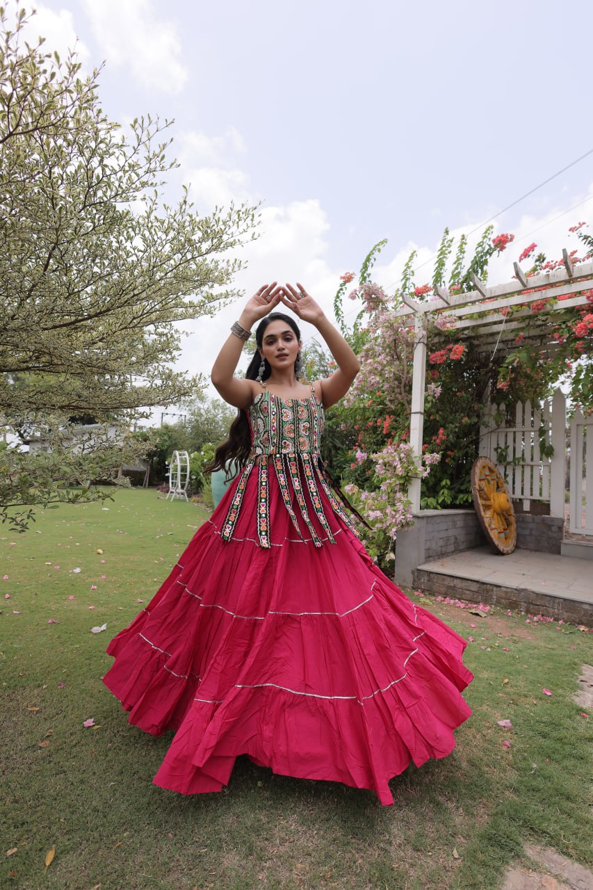 Women’s Designer Kutchi Work Lehenga Choli | Traditional Embroidered Flared Ghagra Set