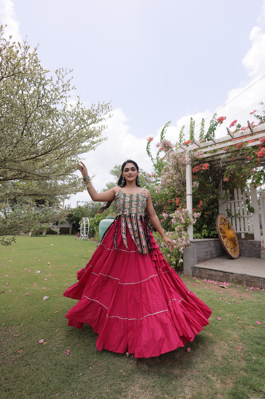 Women’s Designer Kutchi Work Lehenga Choli | Traditional Embroidered Flared Ghagra Set