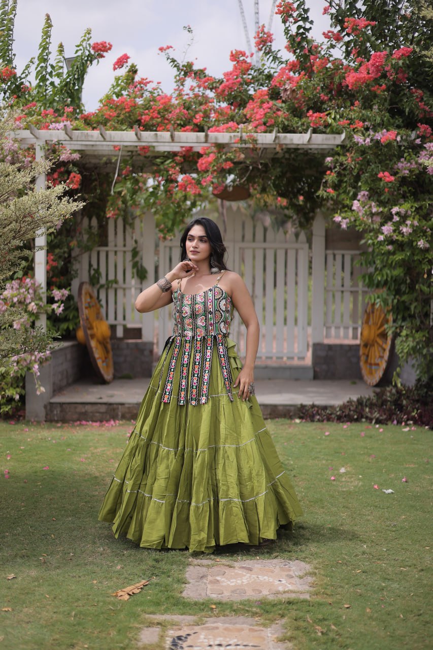 Women’s Designer Kutchi Work Lehenga Choli | Traditional Embroidered Flared Ghagra Set