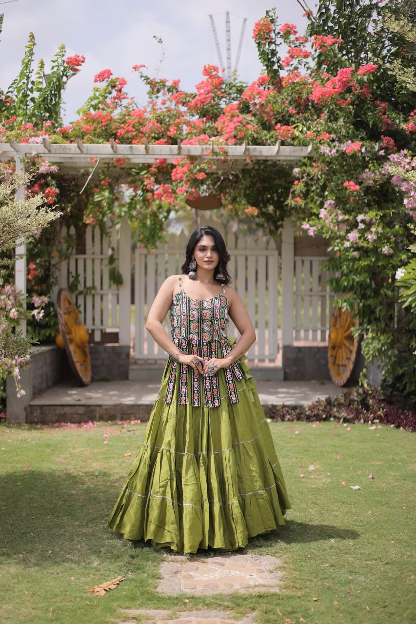 Women’s Designer Kutchi Work Lehenga Choli | Traditional Embroidered Flared Ghagra Set
