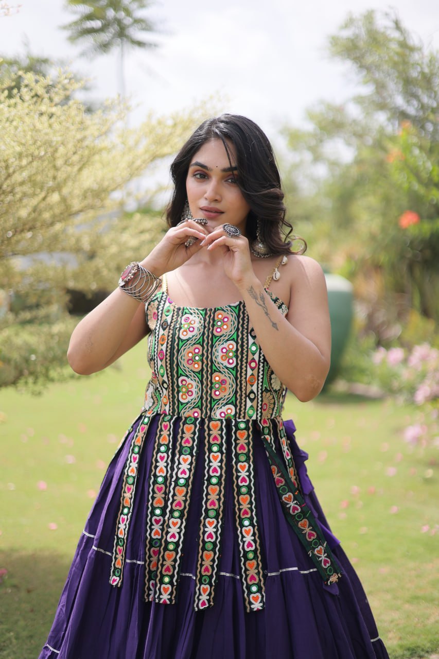 Women’s Designer Kutchi Work Lehenga Choli | Traditional Embroidered Flared Ghagra Set