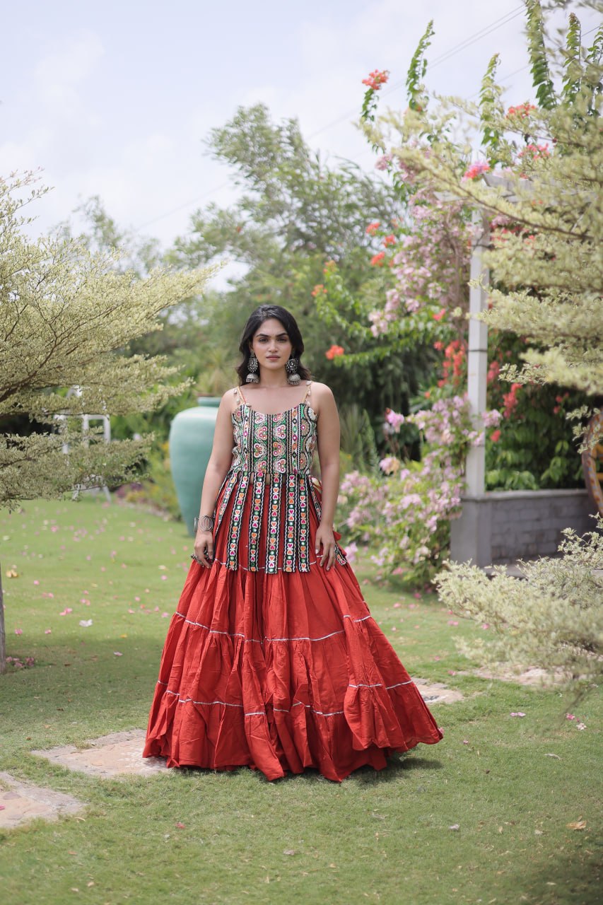 Women’s Designer Kutchi Work Lehenga Choli | Traditional Embroidered Flared Ghagra Set