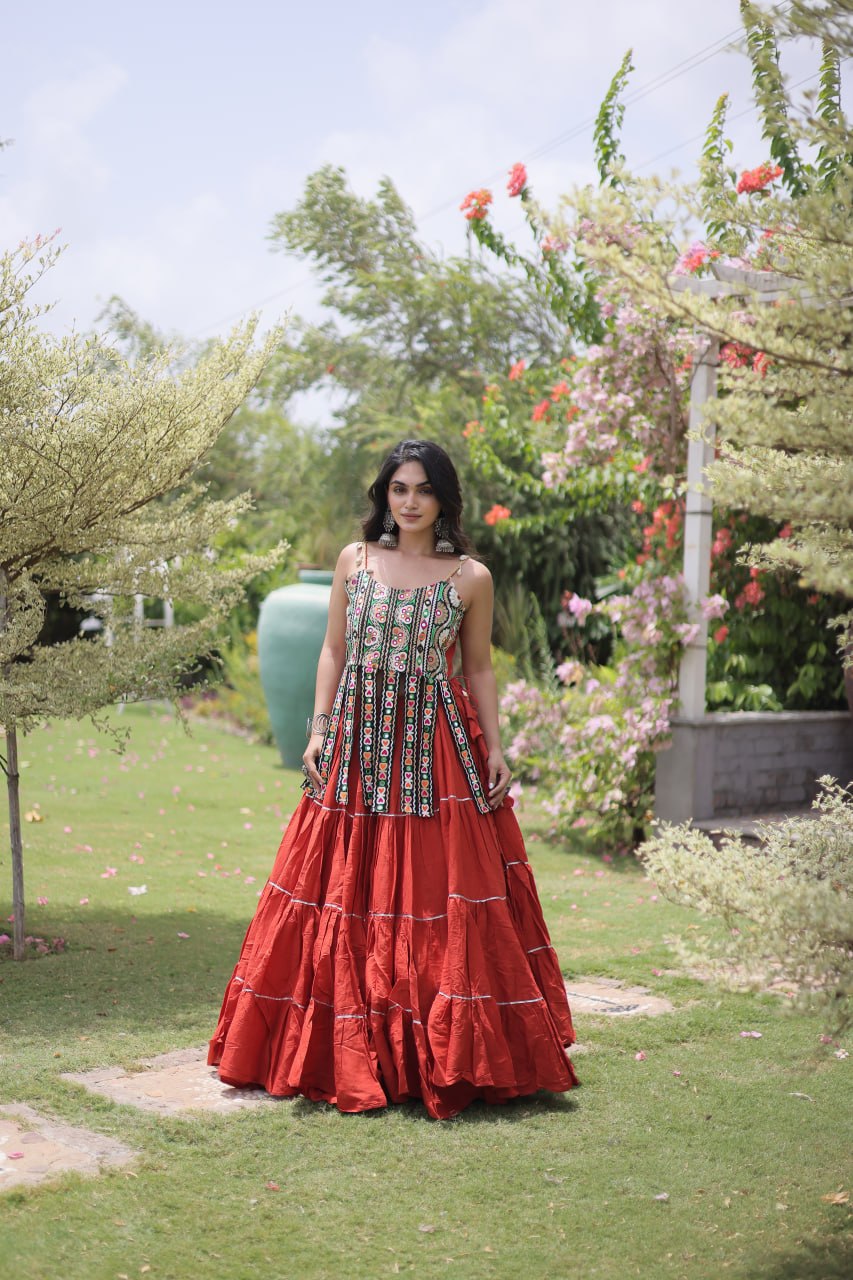 Women’s Designer Kutchi Work Lehenga Choli | Traditional Embroidered Flared Ghagra Set
