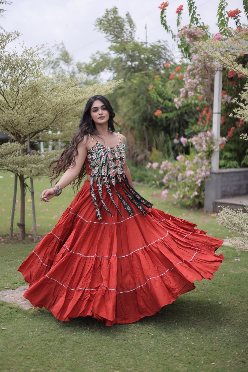 Women’s Designer Kutchi Work Lehenga Choli | Traditional Embroidered Flared Ghagra Set