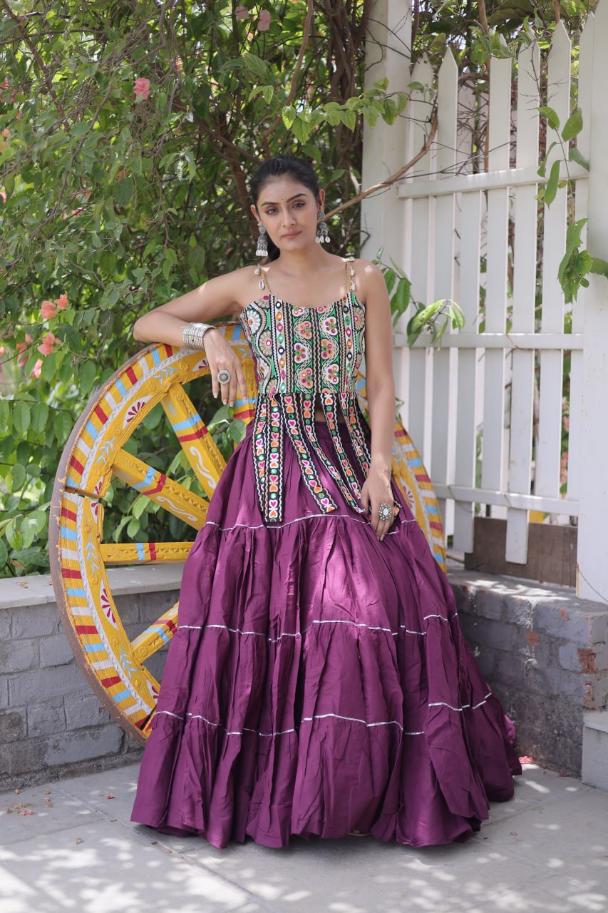 Women’s Designer Kutchi Work Lehenga Choli | Traditional Embroidered Flared Ghagra Set