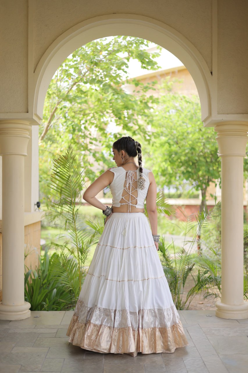 Women’s Designer Navratri Lehenga Choli | Embroidered Kutchi Work Flared Ghagra Set