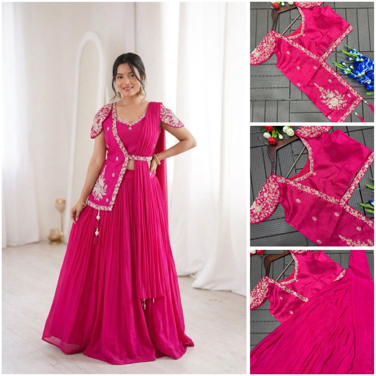 *🤷‍♀️New Launching Embroidery Work Lehenga Choli with jacket 🤷‍♀️*