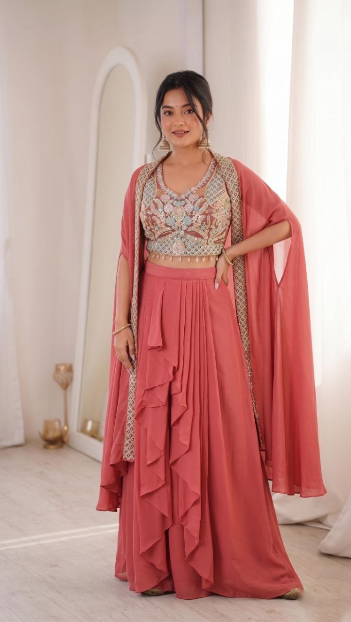 New Super Trending Party Wear Shrug with Sarara