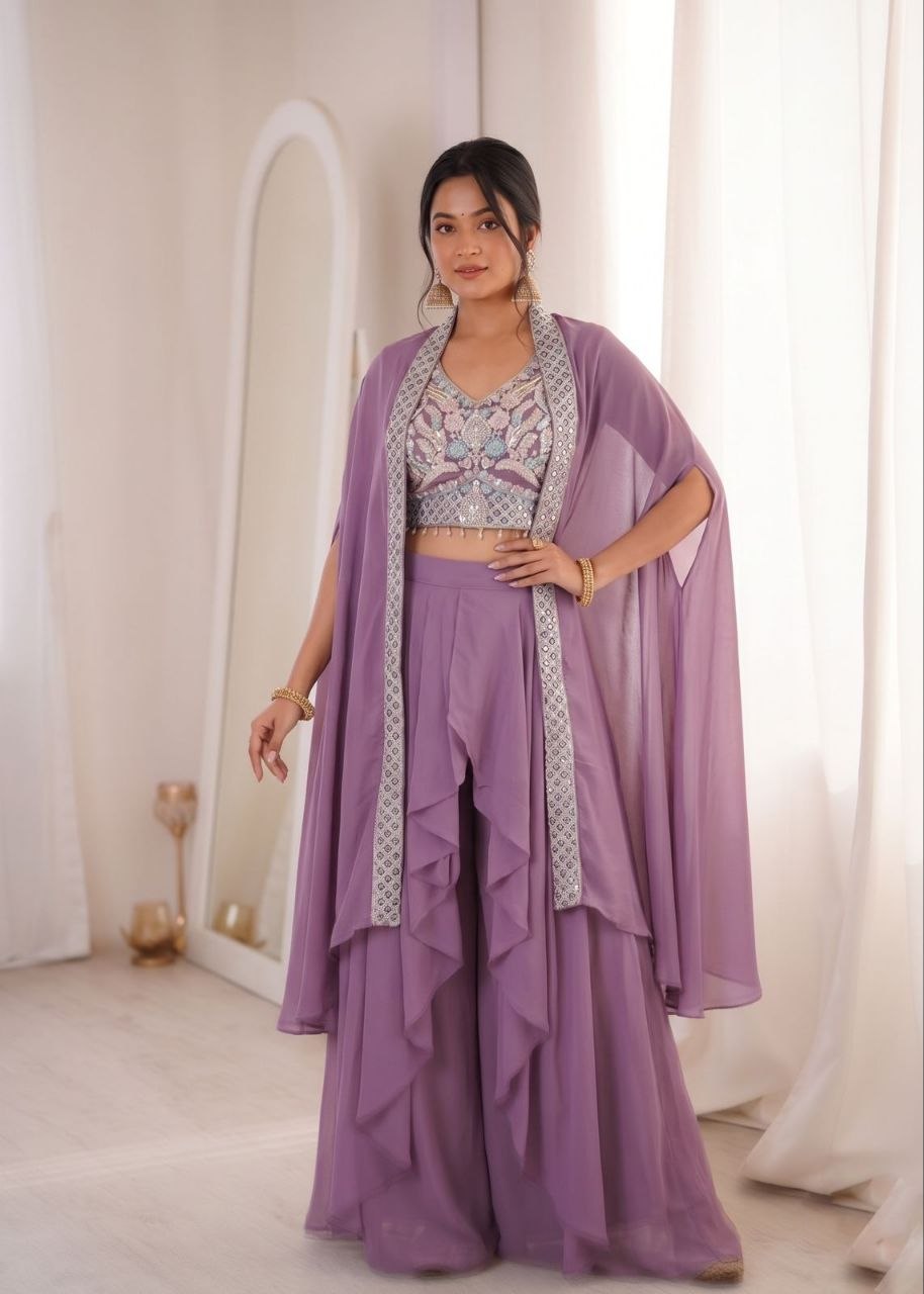 New Super Trending Party Wear Shrug with Sarara