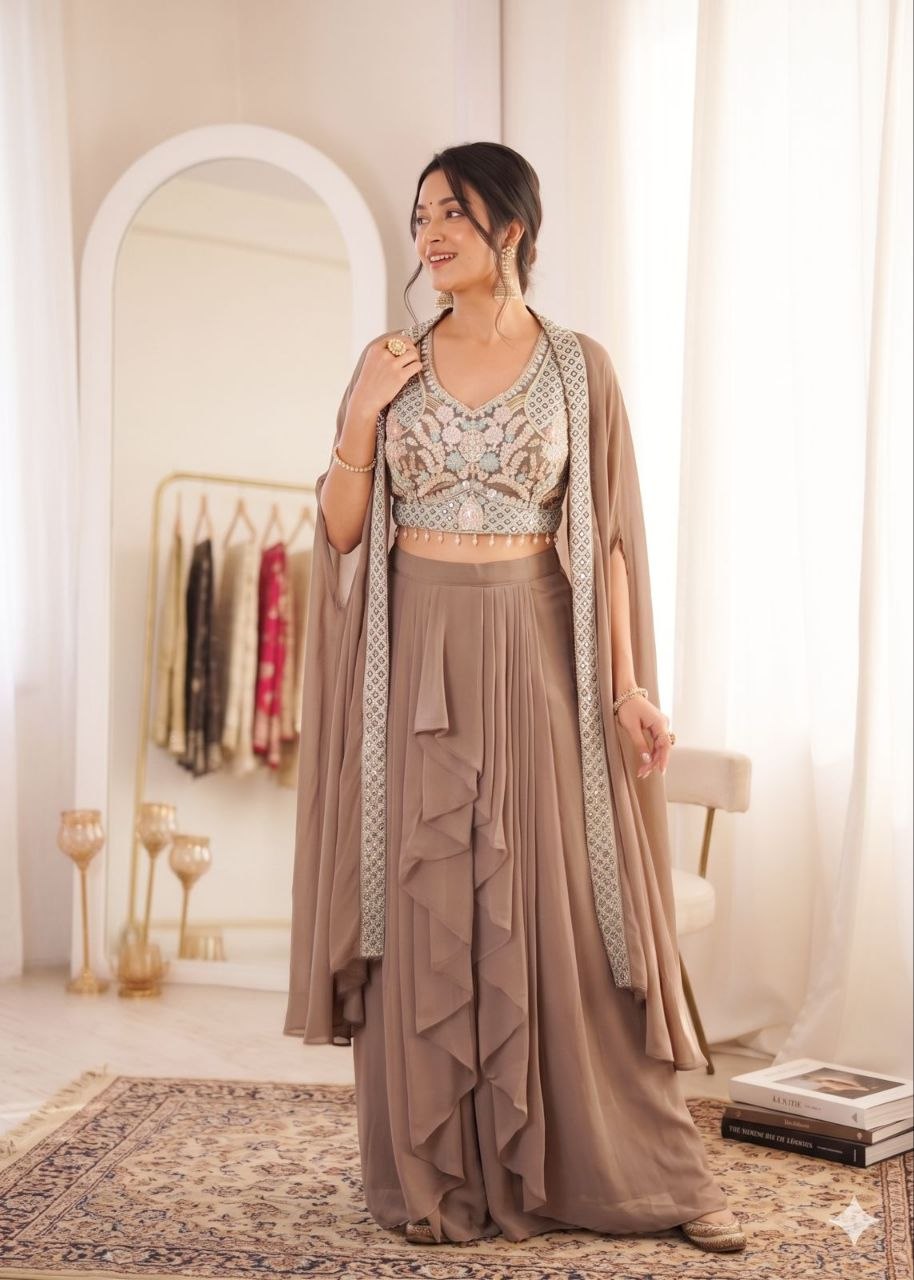 New Super Trending Party Wear Shrug with Sarara