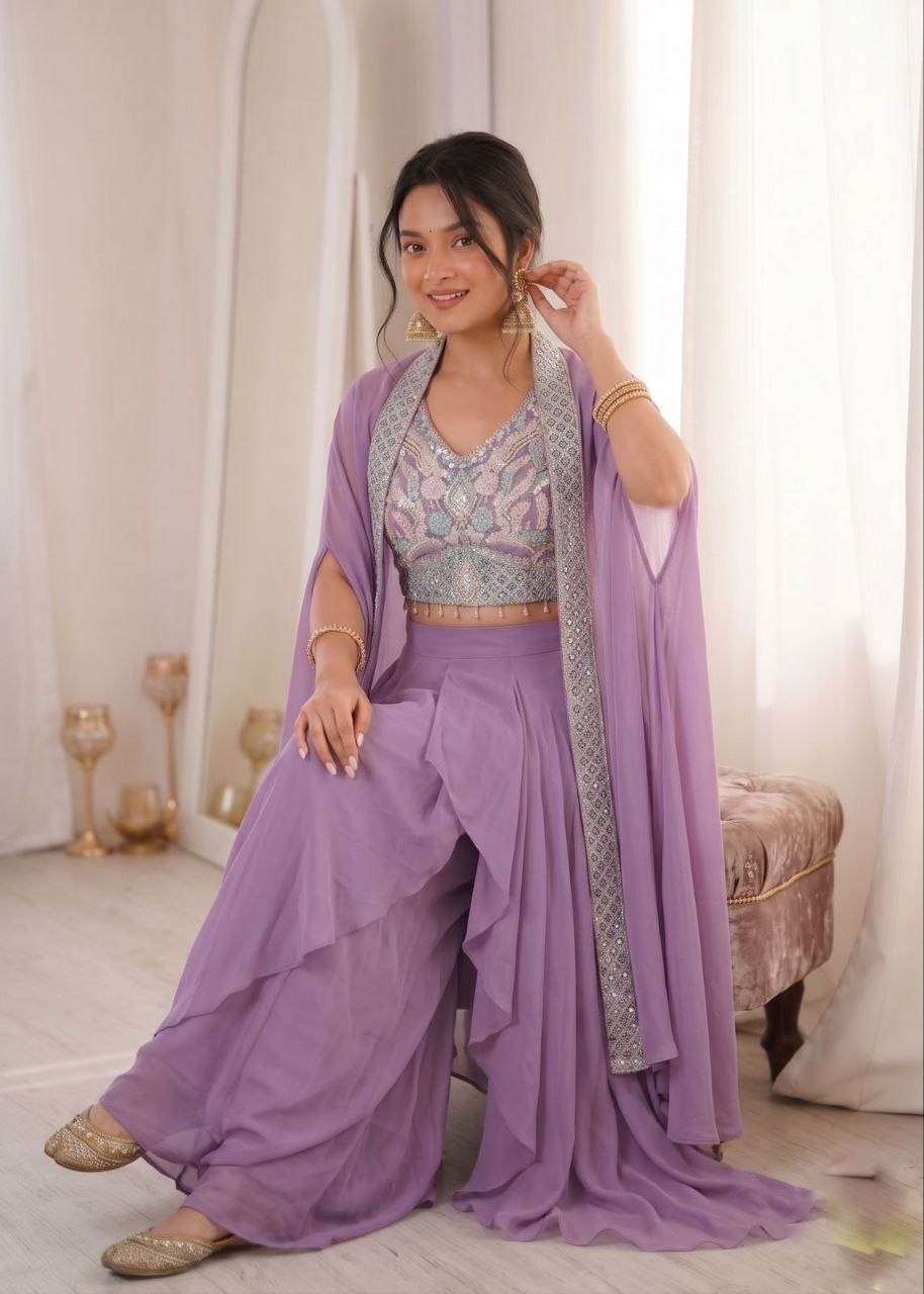 New Super Trending Party Wear Shrug with Sarara