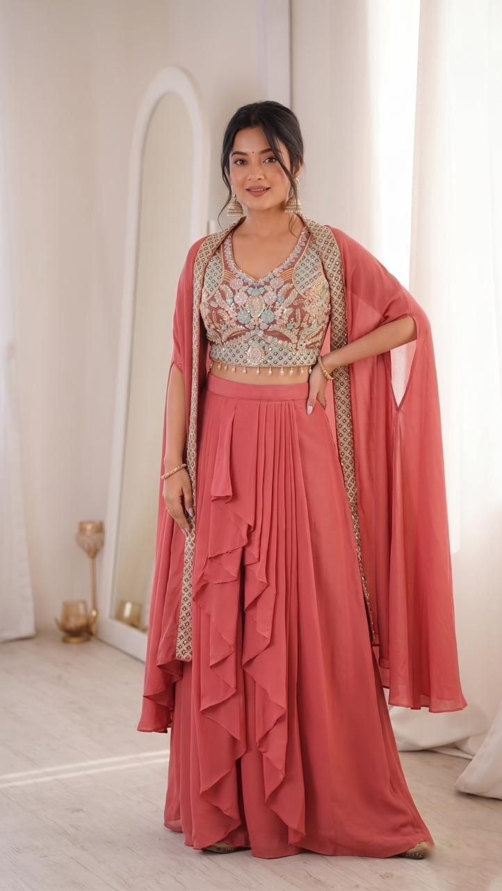 New Super Trending Party Wear Shrug with Sarara