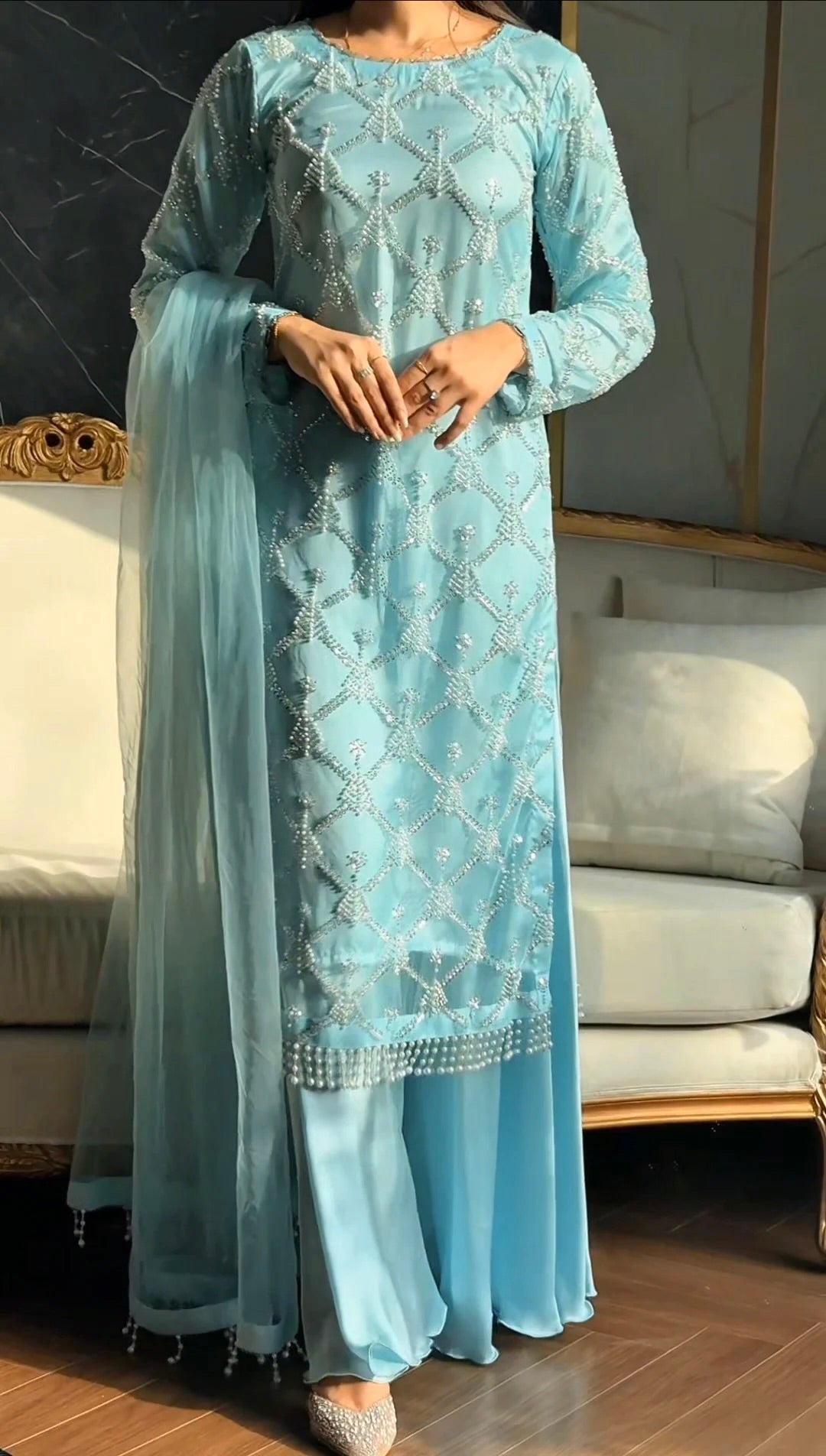 Graceful Long Kurta Set with Dupatta – Festive & Occasion Wear