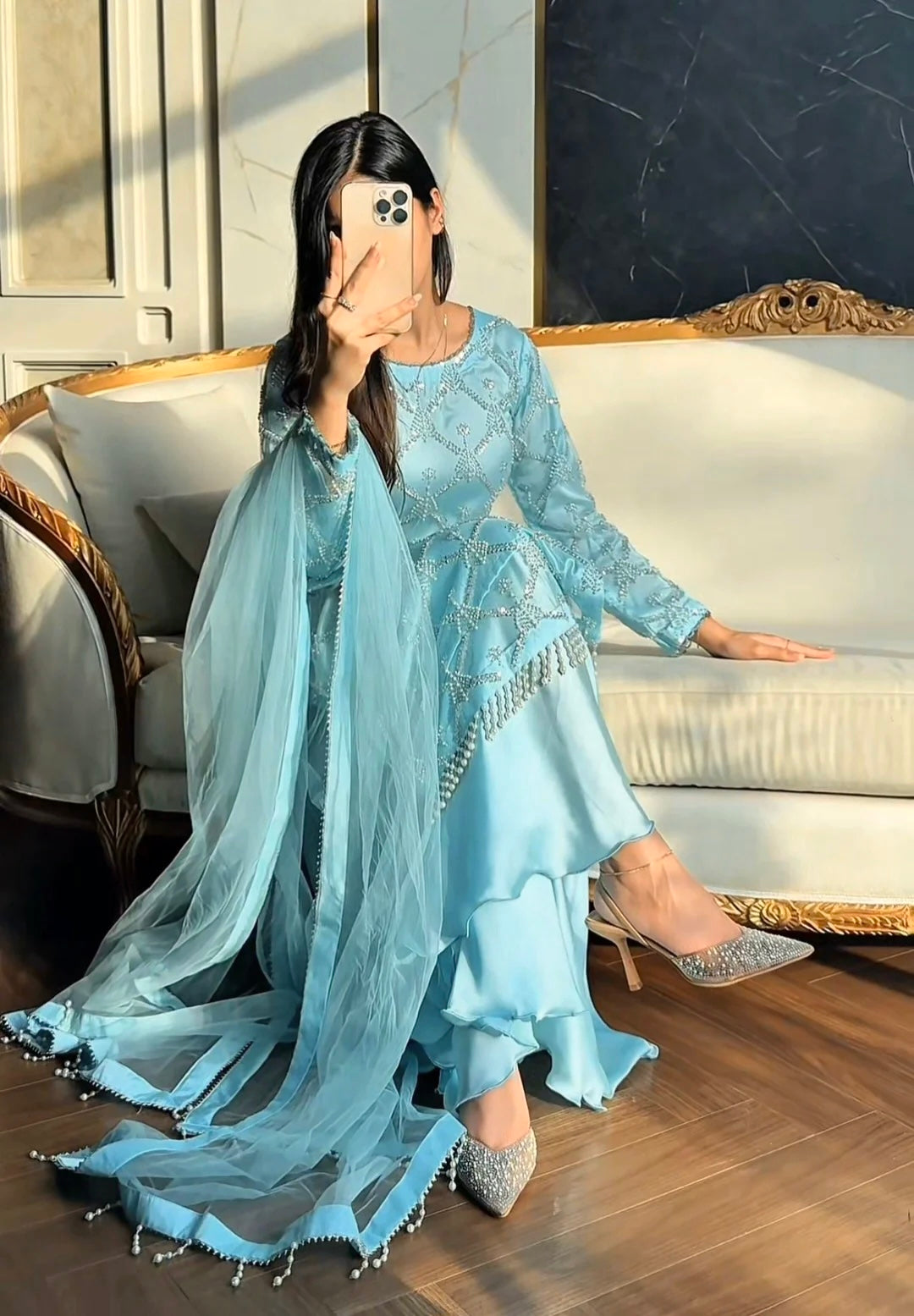 Graceful Long Kurta Set with Dupatta – Festive & Occasion Wear