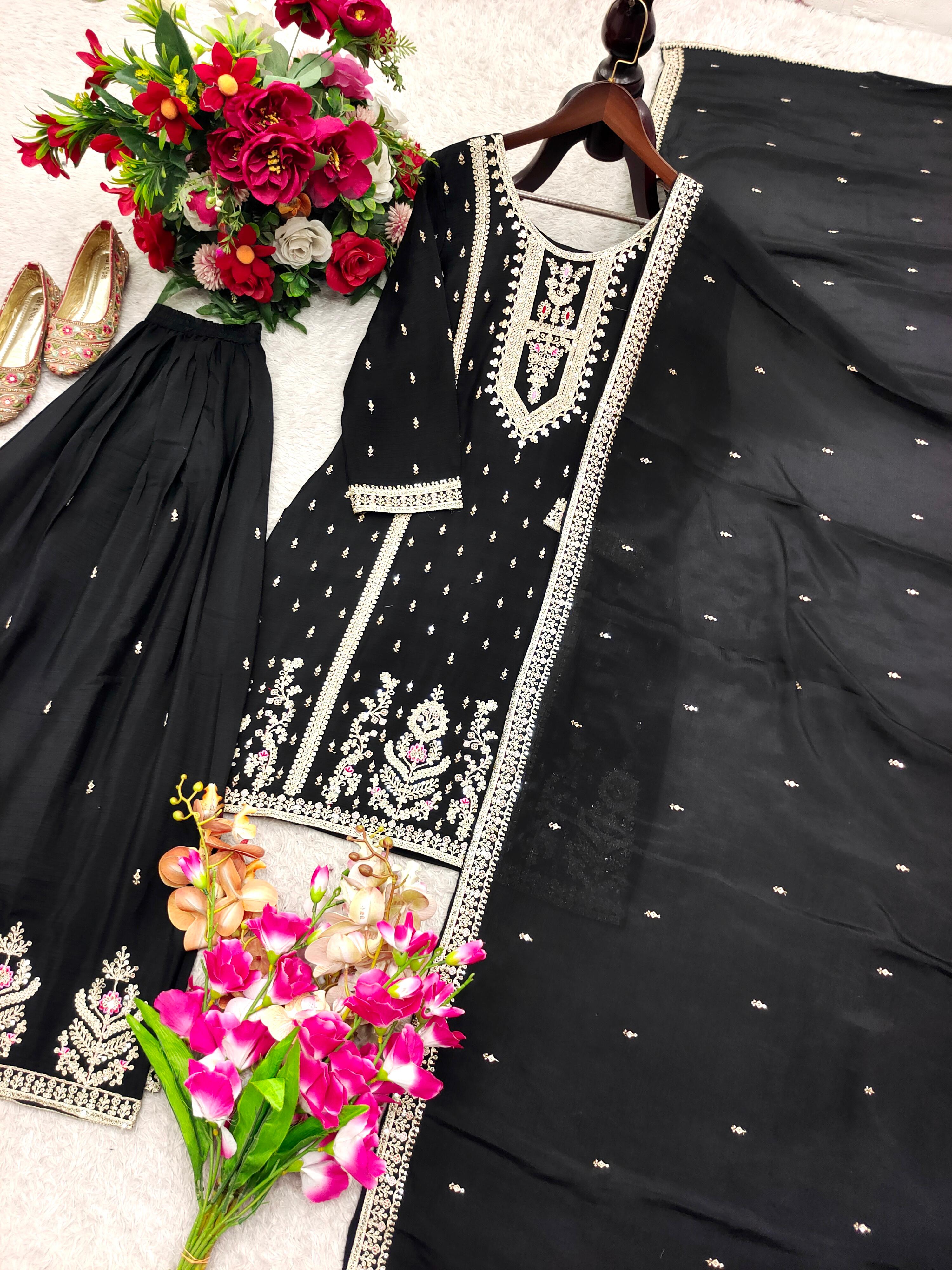 Stylish Women’s Sharara Set with Heavy Embroidery & Dupatta