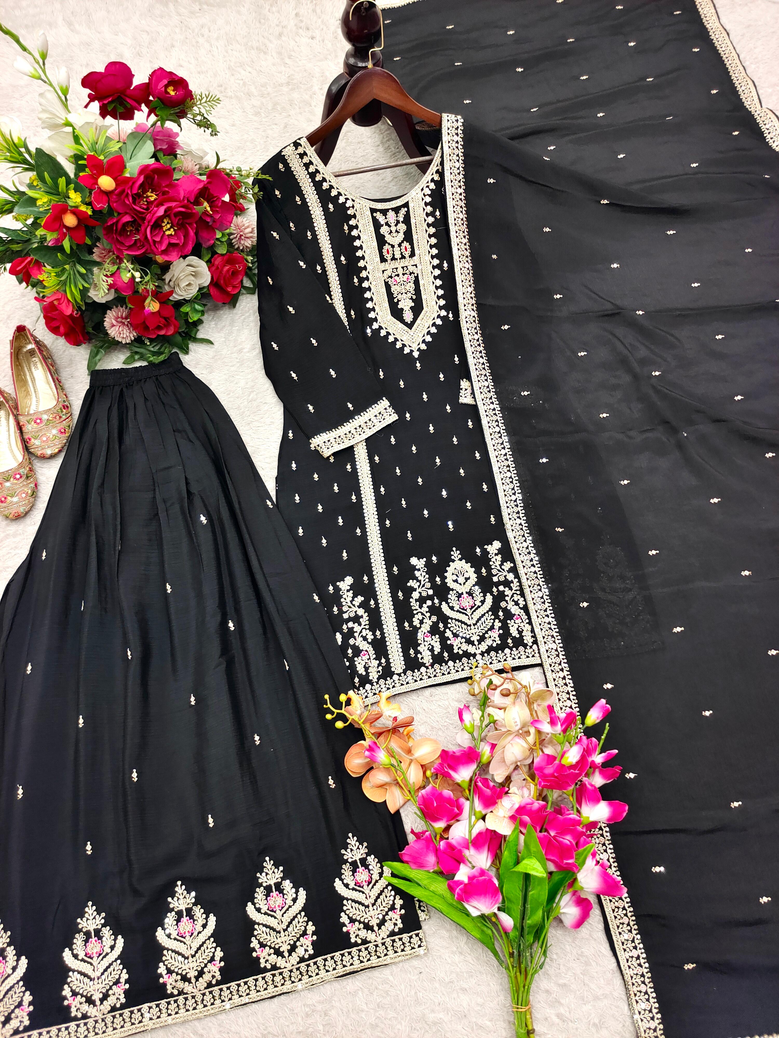 Stylish Women’s Sharara Set with Heavy Embroidery & Dupatta