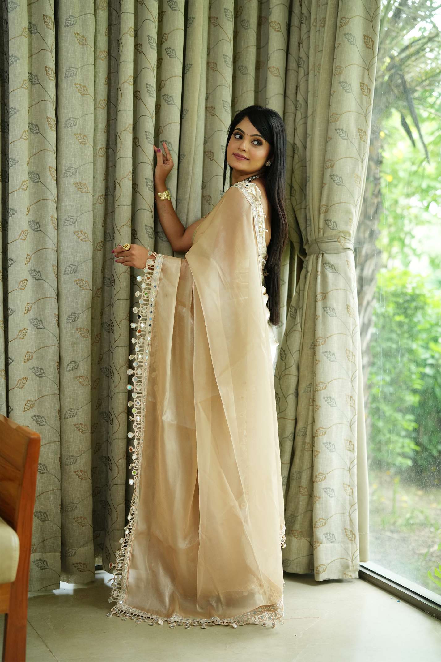 Premium Saree with Mirror Lace Border | Festive & Wedding Wear