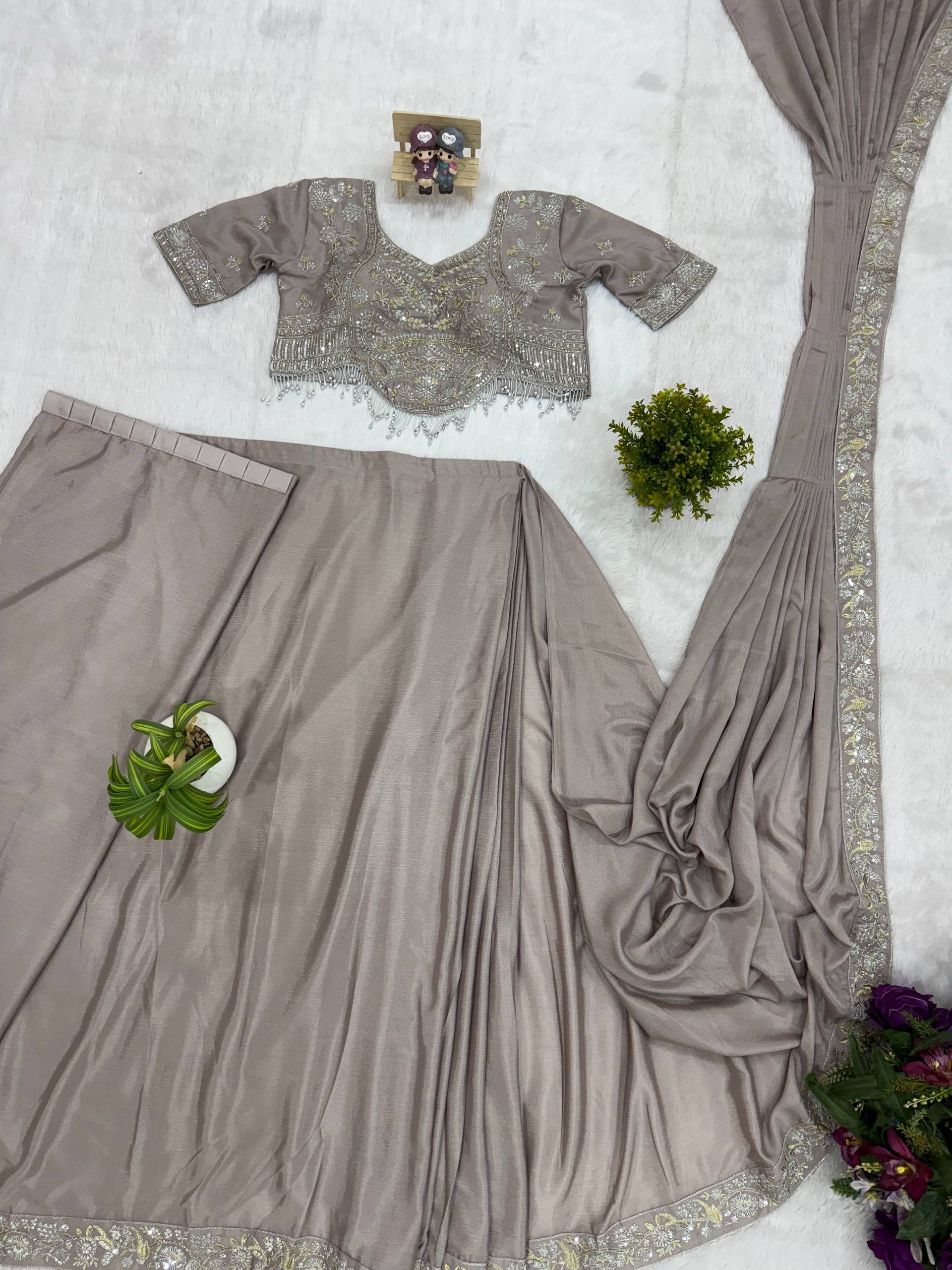 Designer Embroidered Draped Saree for Women | Party Wear