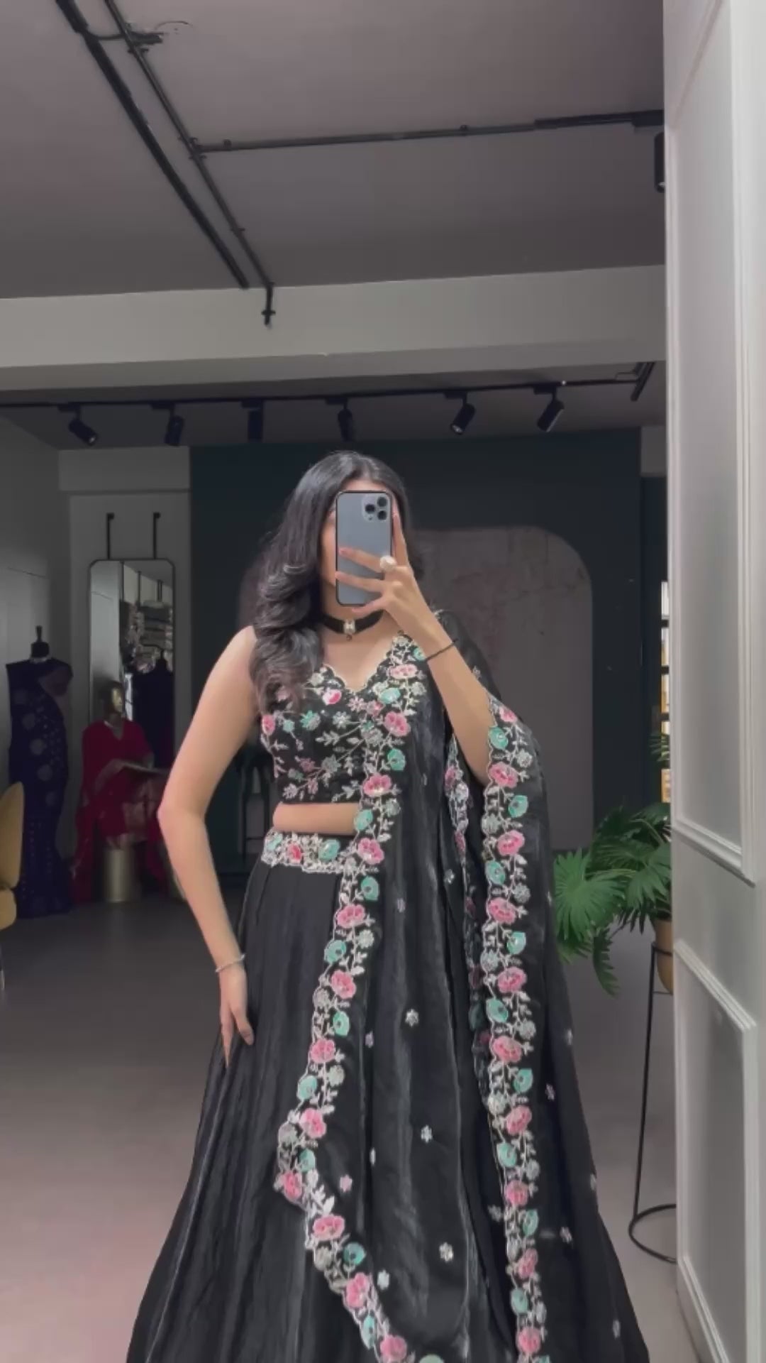 Graceful Ethnic Lehenga Choli with Floral Work Dupatta